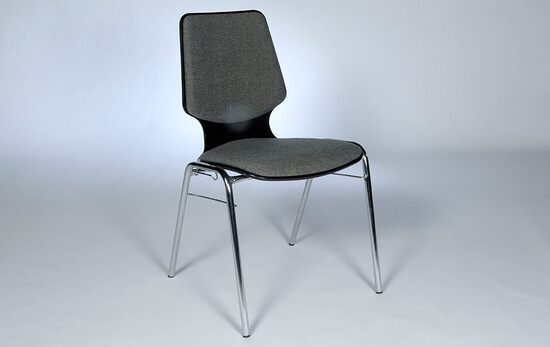 Beispiel Holzstuhl gepolstert anthrazit